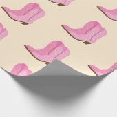 Papier Cadeau Boots Cowboy Pink Country Texas Ranch (Coin)