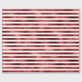 Papier Cadeau Bordeaux Bordeaux Lignes à rayures rouges Métal bl (Plat)