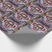 Papier Cadeau Border Collie Dog Valentine's Day (Coin)