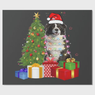 Papier Cadeau Border Collie drôle Arbre de Noël Joyeux Noël