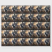 Papier Cadeau Border Collie Halloween Épouvantable (Plat)