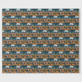 Papier Cadeau Border Collie Halloween Épouvante (Plat)