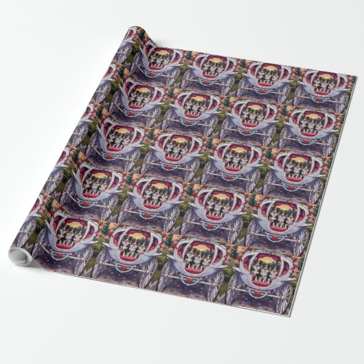 Papier Cadeau Border Collie Saint-Valentin (Déroulé)