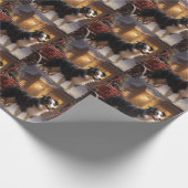 Papier Cadeau Border Collie Saison des Fêtes de Noël (Coin)