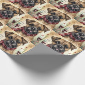 Papier Cadeau Border Terrier Nouvel An (Coin)