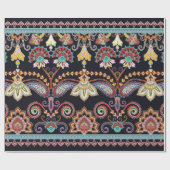 Papier Cadeau Bordure claire et transparente avec cachemire et p (Plat)