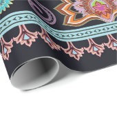 Papier Cadeau Bordure claire et transparente avec cachemire et p (Coin rond)