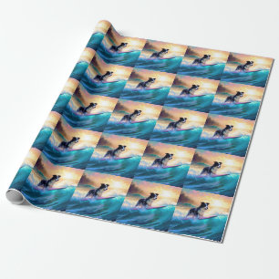 Papier Cadeau Bordure Collie Beach Plage Plage Plage de surf Pei