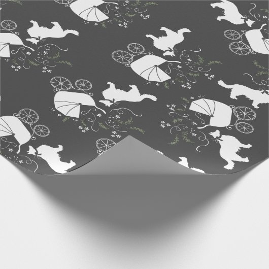 Papier Cadeau Bordure Collie Chien Baby shower Chien Chien Chien (Coin)