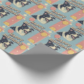 Papier Cadeau Bordure Collie Chien Coloré (Coin)