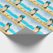 Papier Cadeau Bordure Collie Dog sur la plage (Coin)