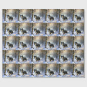 Papier Cadeau Bordure Collie Laisser neiger Noël (Plat)
