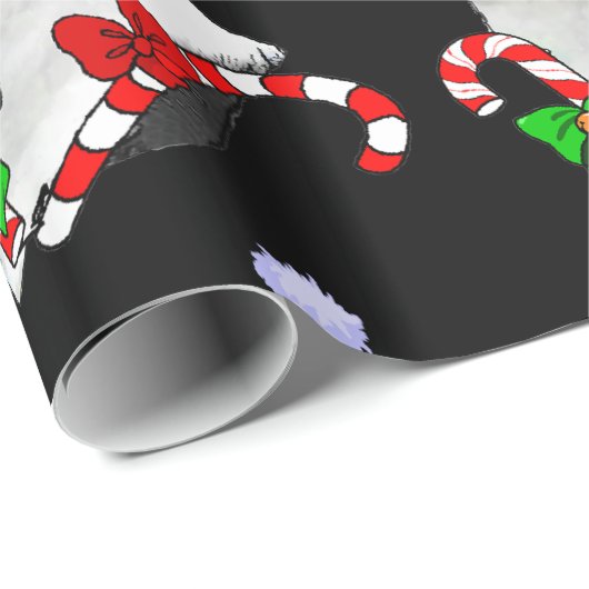 Papier Cadeau Bordure Collie Noël (Coin rond)
