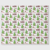 Papier Cadeau Bordure Collie, Oiseau et Arbre de Noël (Plat)