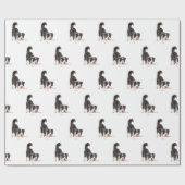 Papier Cadeau Bordure Collie sur blanc (Plat)