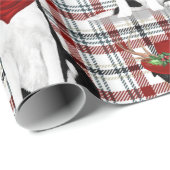 Papier Cadeau Bordure Collie Vacances Occidentales Jour de Noël (Coin rond)