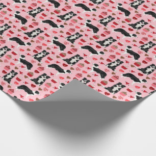 Papier Cadeau Bordure Collie Valentines Enveloppe Cadeau Amoureu