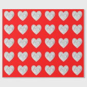 Papier Cadeau Bordure du coeur rouge avec photo (Plat)