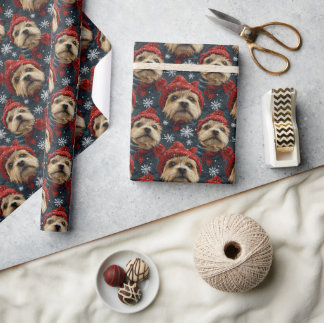 Papier Cadeau Bordure Terrier Noël