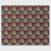 Papier Cadeau Bordure Terrier Noël (Plat)