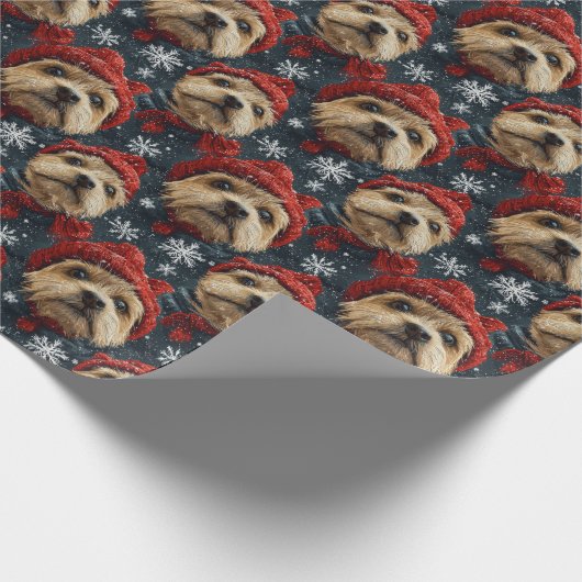 Papier Cadeau Bordure Terrier Noël (Coin)