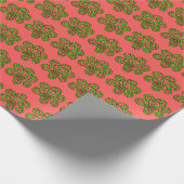 Papier Cadeau Boricua Sun Green Christmas wrapping paper (Coin)