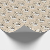 Papier Cadeau Borzoi (Brindle d'argent) Peinture originale de ch (Coin)