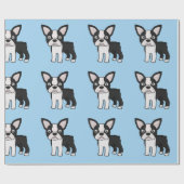 Papier Cadeau Boston mignon Terrier (Plat)