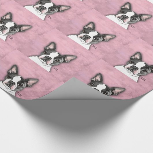 Papier Cadeau Boston Terrier (Coin)