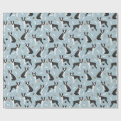 Papier Cadeau Boston Terrier Bones and Paws  (Plat)