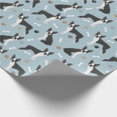 Papier Cadeau Boston Terrier Bones and Paws  (Coin)