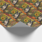 Papier Cadeau Boston Terrier Chien Automne Moisson Thanksgiving (Coin)