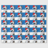 Papier Cadeau Boston Terrier Chien dans neige Noël Joyeux vacanc (Plat)