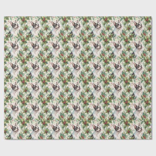 Papier Cadeau Boston Terrier Christmas Wrapping Paper (Plat)