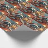 Papier Cadeau Boston Terrier Dog Roller Dessous de verre Noël (Coin)