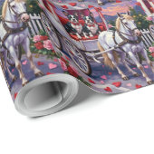 Papier Cadeau Boston Terrier  Dog Valentine's Day (Coin rond)