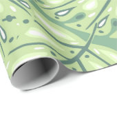 Papier Cadeau Botanic jungle seamless pattern in pastel green co (Coin rond)