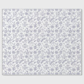 Papier Cadeau Botanical Bunny Easter Wrapping Paper (Plat)