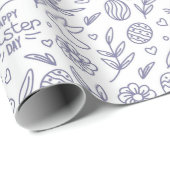 Papier Cadeau Botanical Bunny Easter Wrapping Paper (Coin rond)