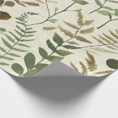 Papier Cadeau Botanical Pressed Leaves Pattern – Fern Print (Coin)