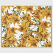 Papier Cadeau Botanical rustic orange green lily trendy floral (Plat)