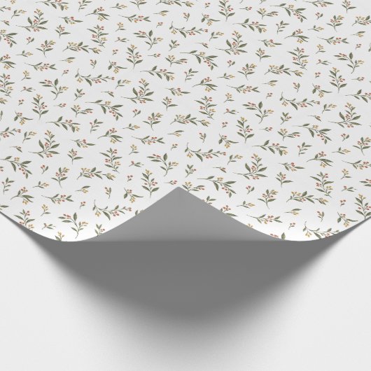 Papier Cadeau Botanique Branches de Baies (Coin)