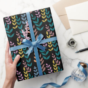 Papier Cadeau Botanique couleur Feuille aquarelle Boho