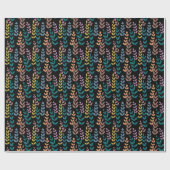 Papier Cadeau Botanique couleur Feuille aquarelle Boho (Plat)