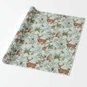 Papier Cadeau botanique de forêt de Noël (Déroulé)