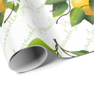 Papier Cadeau Botanique de fruits de citron