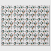 Papier Cadeau Botanique de Noël moderne scandinave verte (Plat)