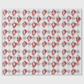 Papier Cadeau Botanique de Noël rouge scandinave moderne (Plat)