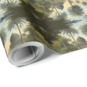 Papier Cadeau Botanique : dromadaires dans la jungle près d'une  (Coin rond)