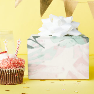 Papier Cadeau Botanique Feuille Tropicale Pastel